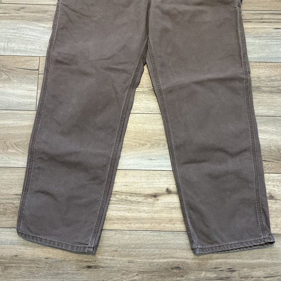 Men's Carhartt Duck Canvas Carpenter Jeans SZ 36x30 Chocolate Brown B11 CHT - Picture 3 of 12